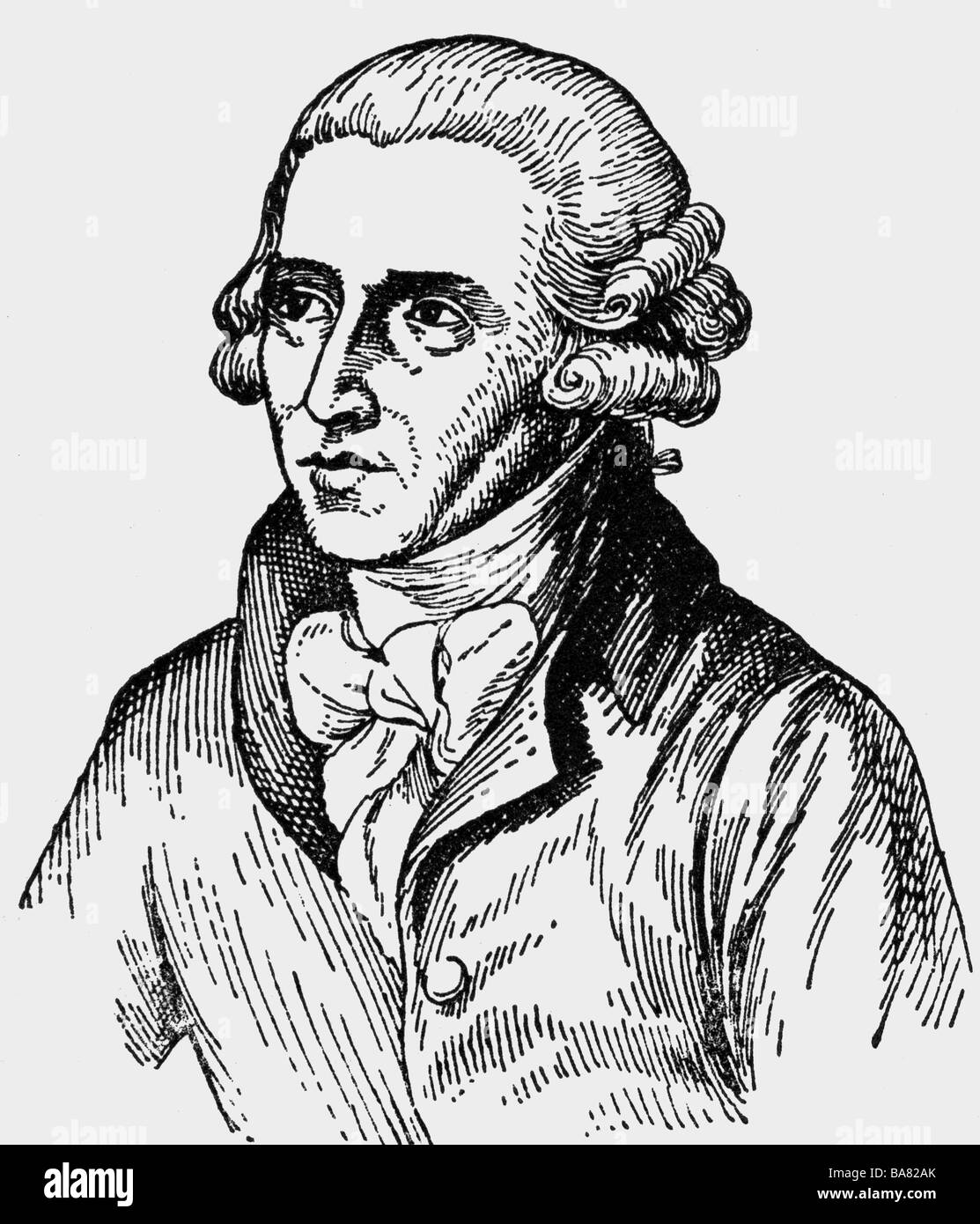 Haydn, Joseph, 31.3.1732 - 31.5.1809, Austrian composer, portrait, ink drawing, 20th century, , Stock Photo