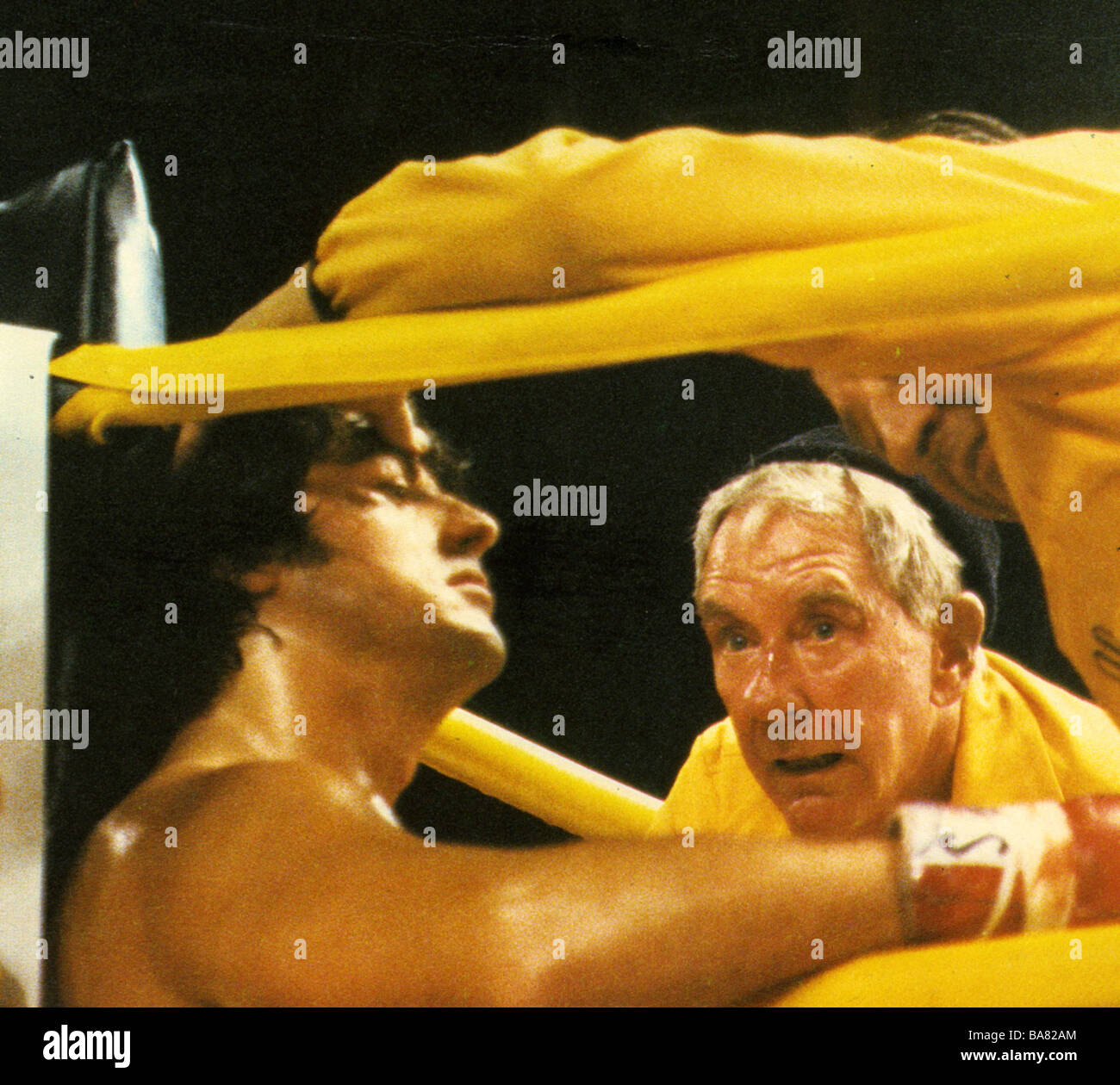 ROCKY II  - 1979 UA film with Sylvester Stallone at left and Burgess Meredith as his trainer Stock Photo