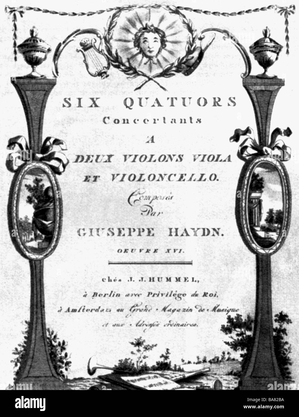Haydn, Joseph, 31.3.1732 - 31.5.1809, Austrian composer, works, 'Russian Quartets', title, Berlin, 1781, , Stock Photo