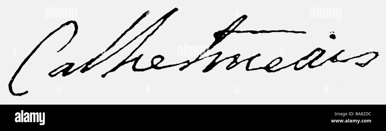 Cathelineau, Jacques, 5.1.1759 - 11.7.1793, French general, signature, , Stock Photo