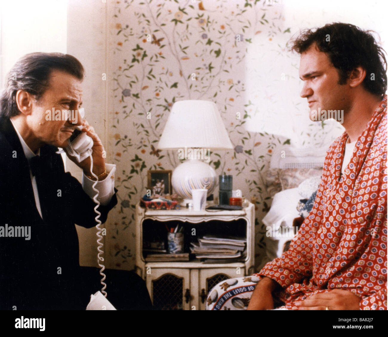 PULP FICTION 1994 Buena Vista film with Harvey Keitel at left and Quentin Tarantino Stock Photo