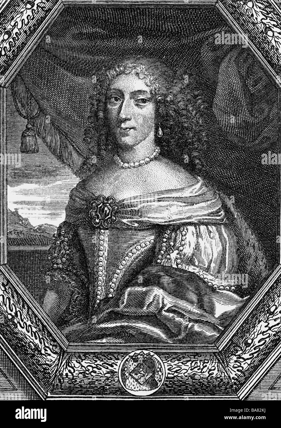 La Valliere, Louise Francoise de, Duchess, 6.8.1644 - 6.6.1710, French court lady, half length, copper engraving by Gerard Edelinck, 17th century, Artist's Copyright has not to be cleared Stock Photo