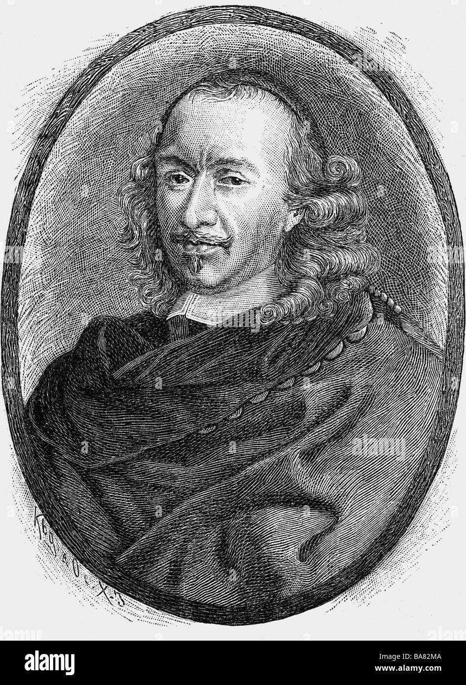 Corneille, Pierre, 6.6.1606 - 1.10.1684, French author / writer, portrait, wood engraving, 19th century, , Stock Photo