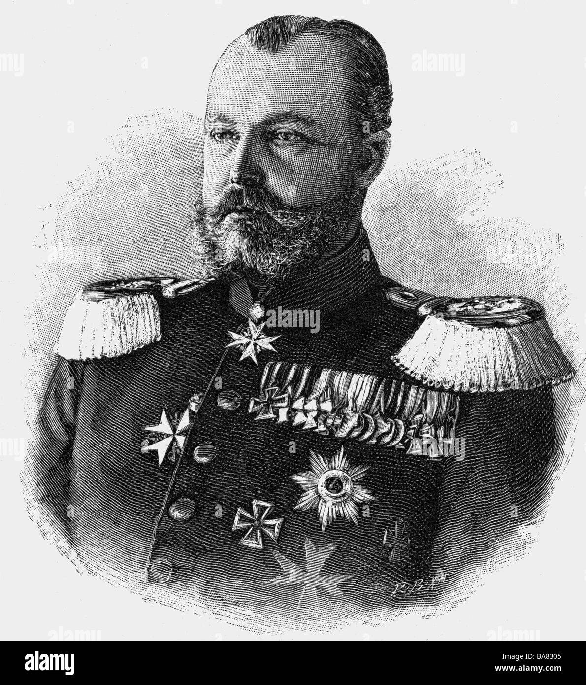 Albert, 8.5.1837 - 13.9.1906, Prince of Prussia, Prussian general, portrait, commanding general of 1st Army Inspection 1888 - 1906, wood engraving, circa 1890, , Stock Photo