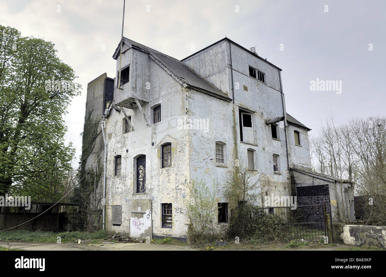 Dilapidated Flour Mill Stock Photo