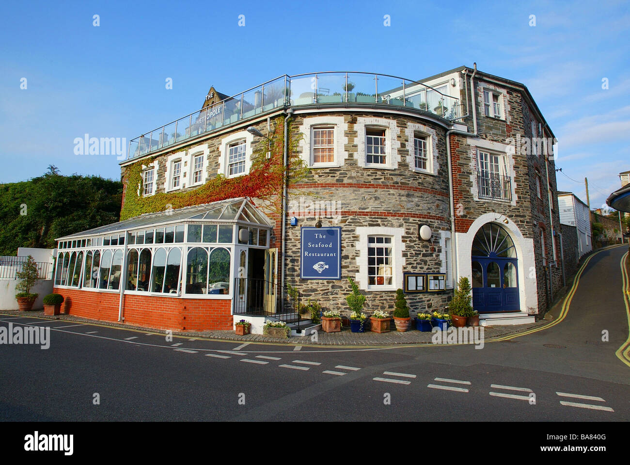 Seafood restaurant, Padstow, Cornwall. Stock Photo