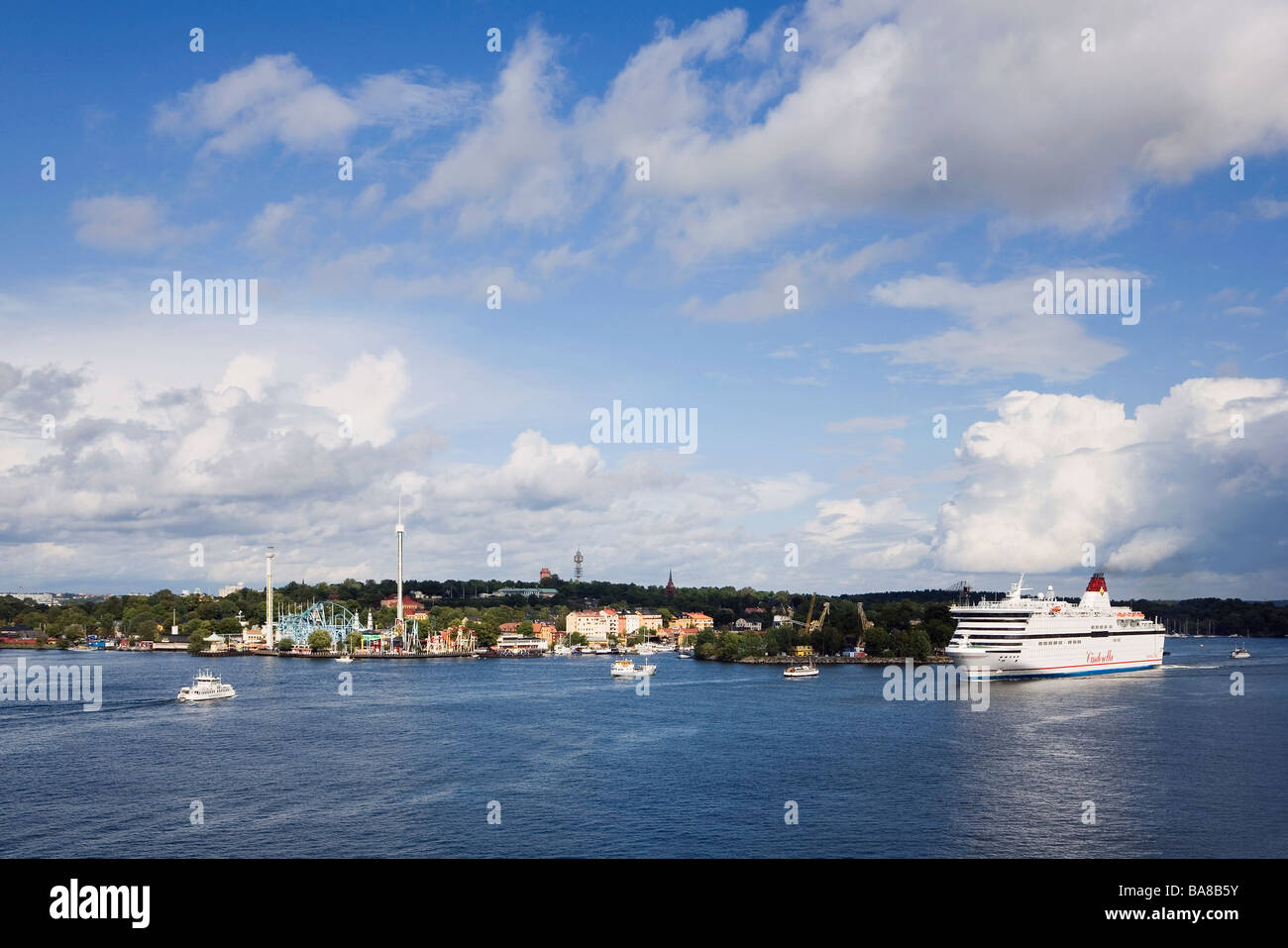 Stockholm, Sweden. View across Lake Malaren towards Djurgarden iisland Stock Photo