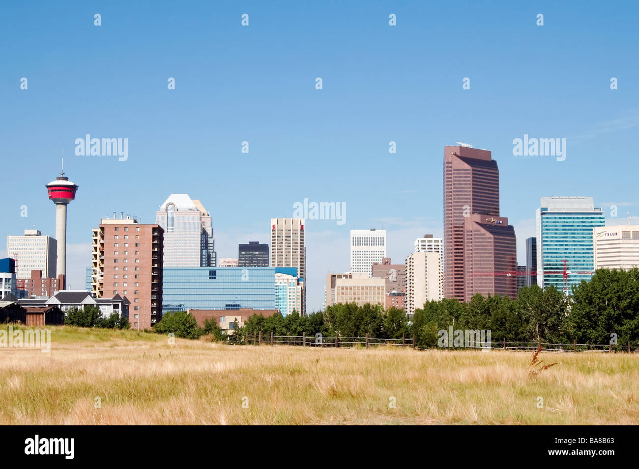 Calgary skyline high rise buildings calgary hi-res stock photography ...