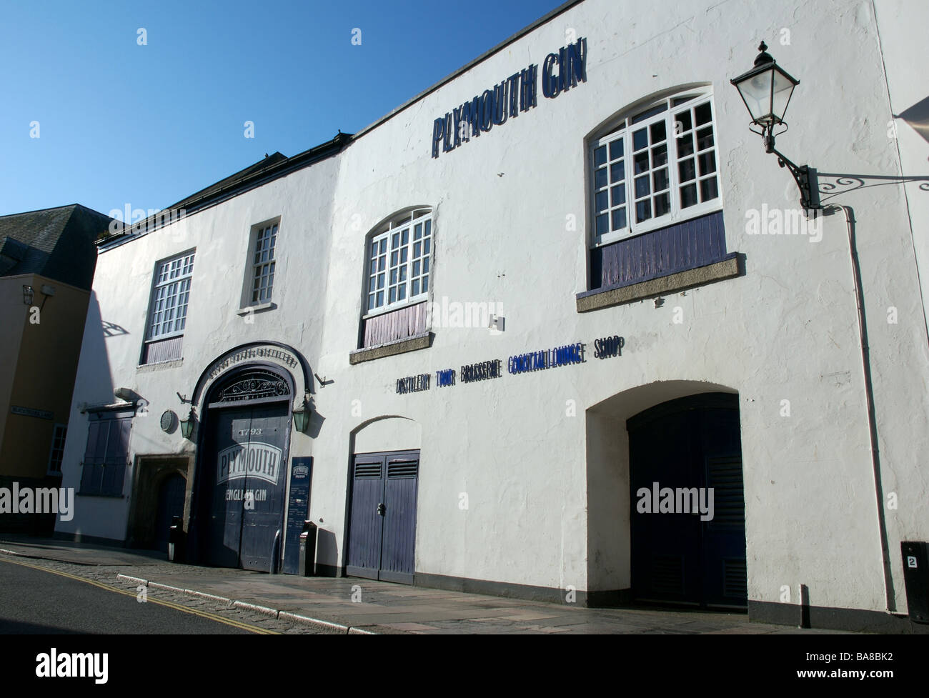 Plymouth Gin Distillery entrance, Barbican, Plymouth, Devon, UK Stock Photo