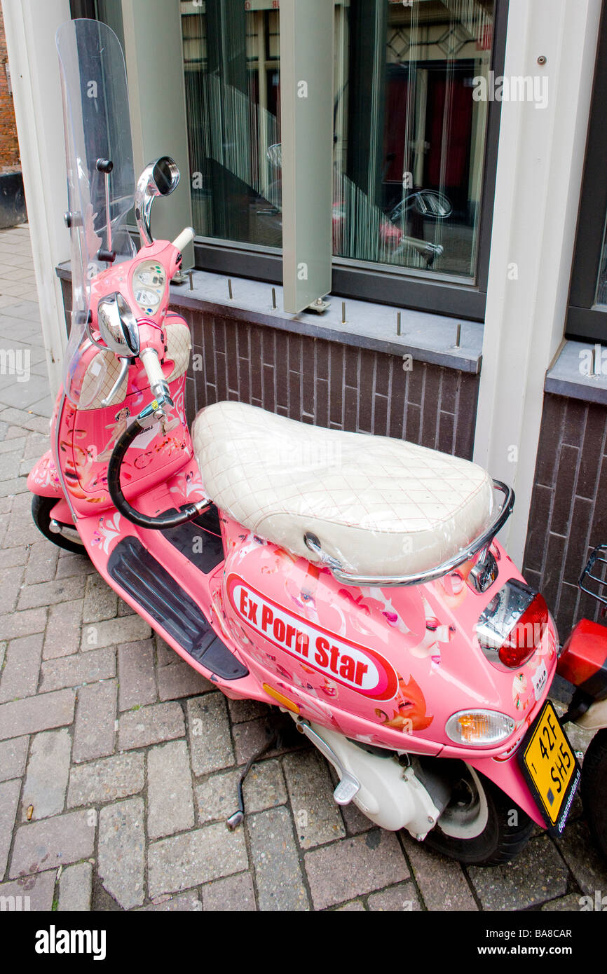 scooter at street Red Light District Oude Zijde Amsterdam Netherlands Stock  Photo - Alamy