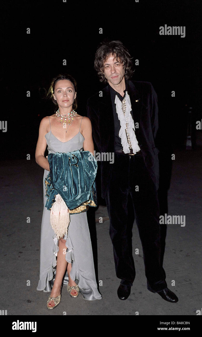BOB GELDOF AND GIRLFRIEND JEANNE MARINE AT CHARITY GALA AT NATURAL HISTORY MUSEUM IN LONDON Stock Photo