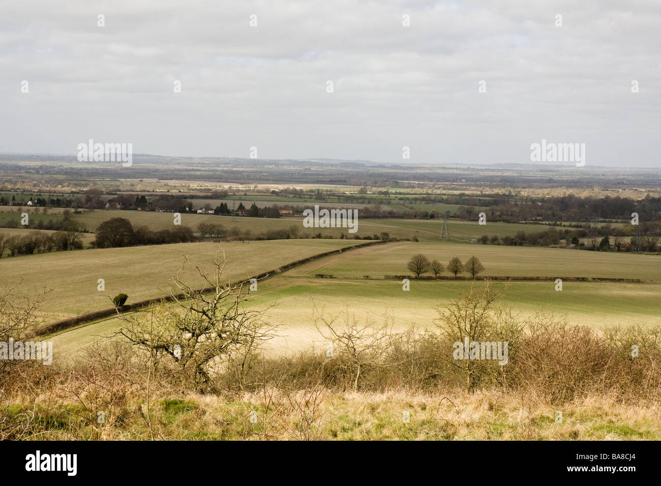 view over Aylesbury Vale from Lodge Hill Stock Photo