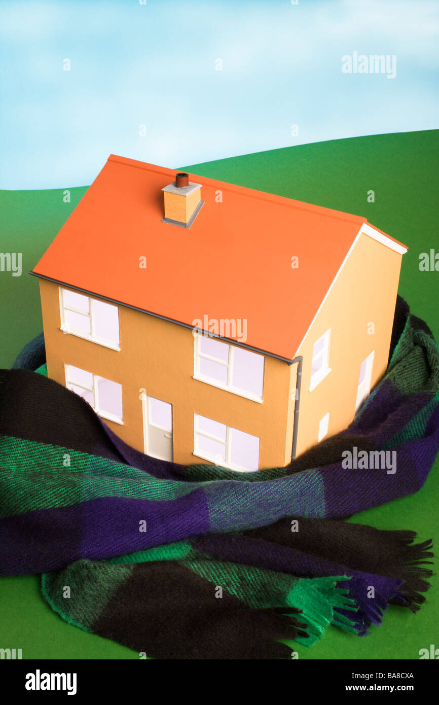 Keeping house warm concept. Stock Photo