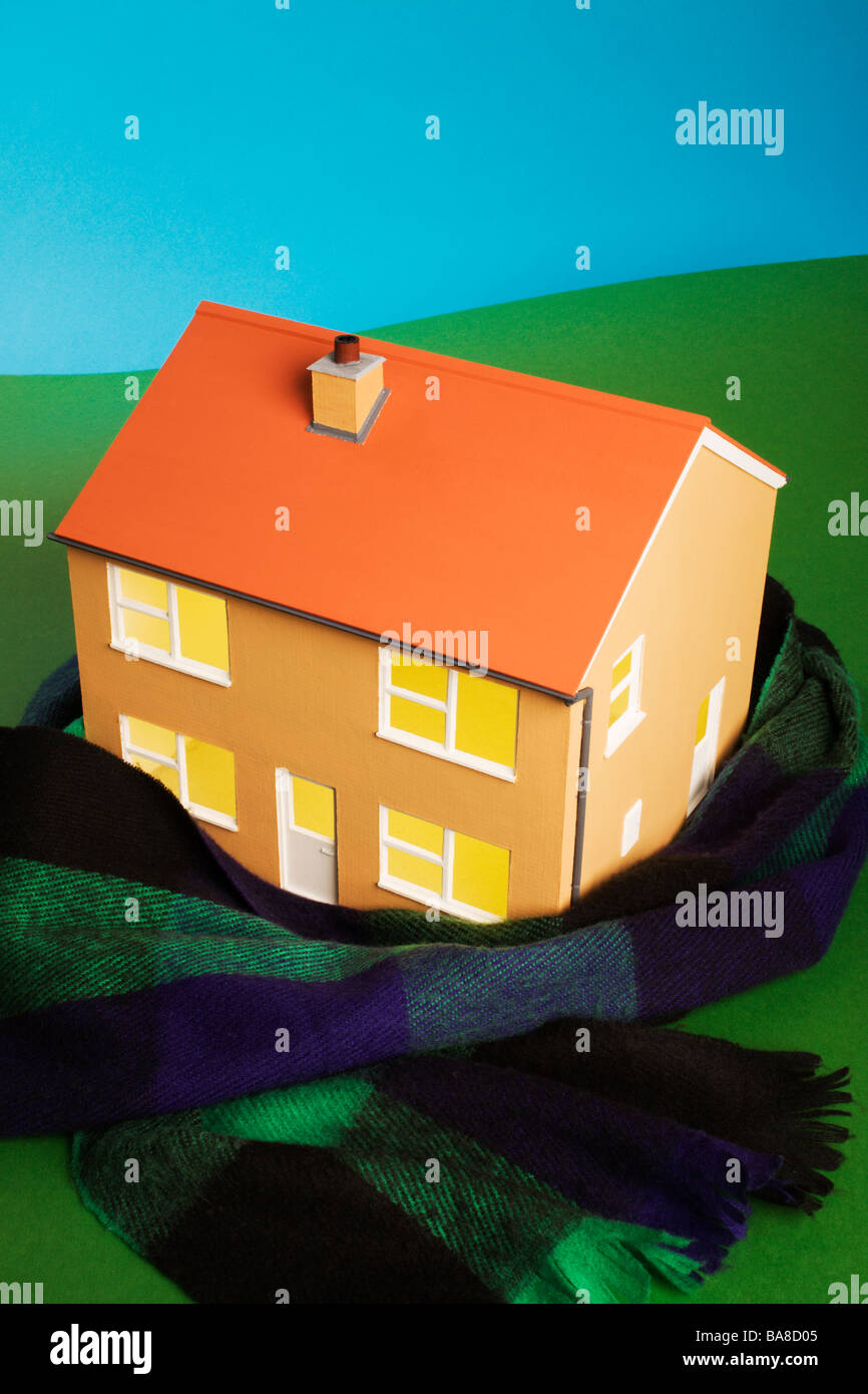 Keeping house warm concept. Stock Photo