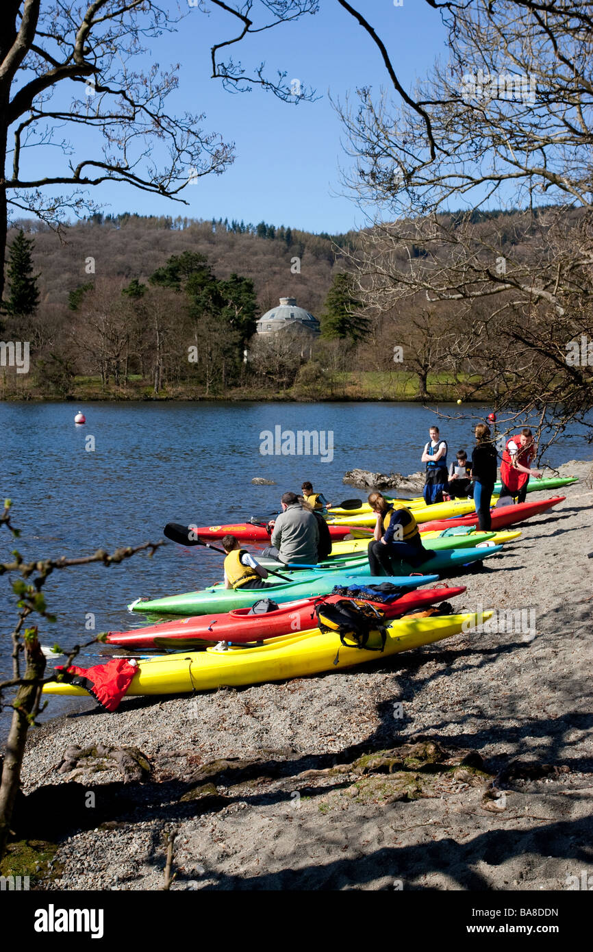 Canoeing at Cockshot Point Bowness on Windermere Cumbria UK with Belle