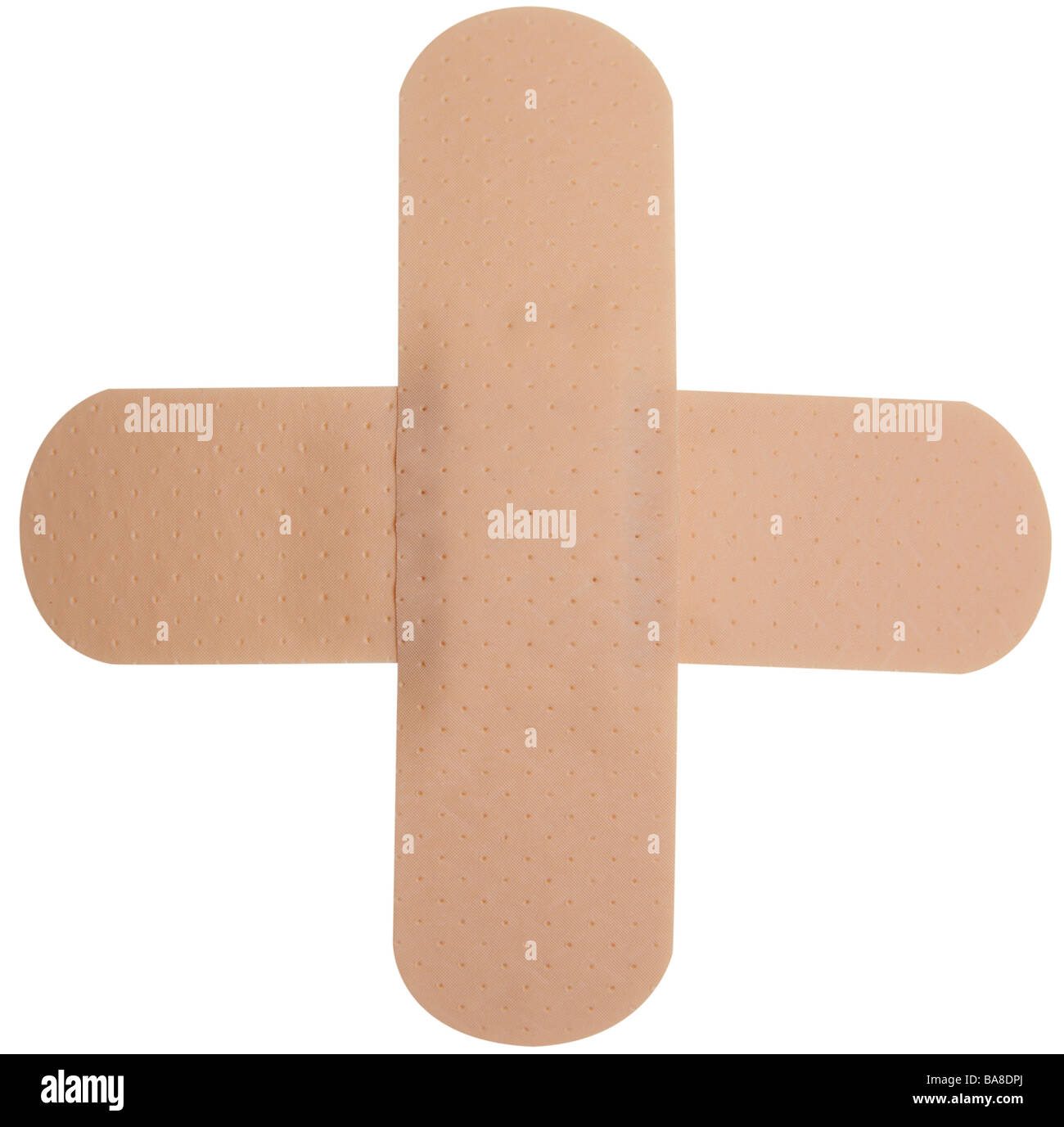 Band aid plaster in shape of plus or cross Stock Photo