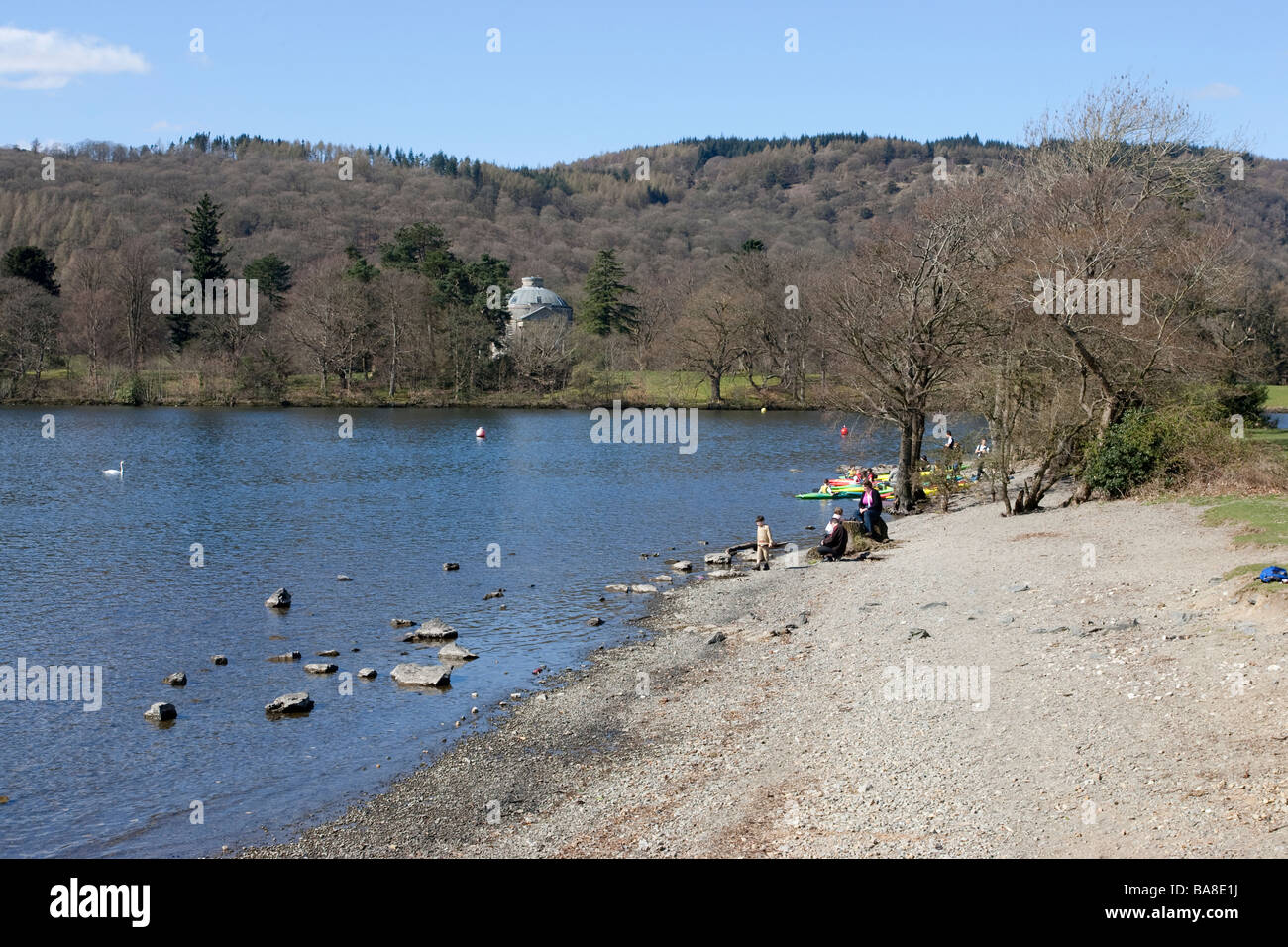 Canoeing at Cockshot Point Bowness on Windermere Cumbria UK with Belle