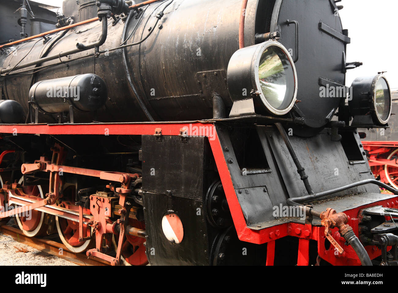 Old narrow gauge steam engine locomotive Stock Photo