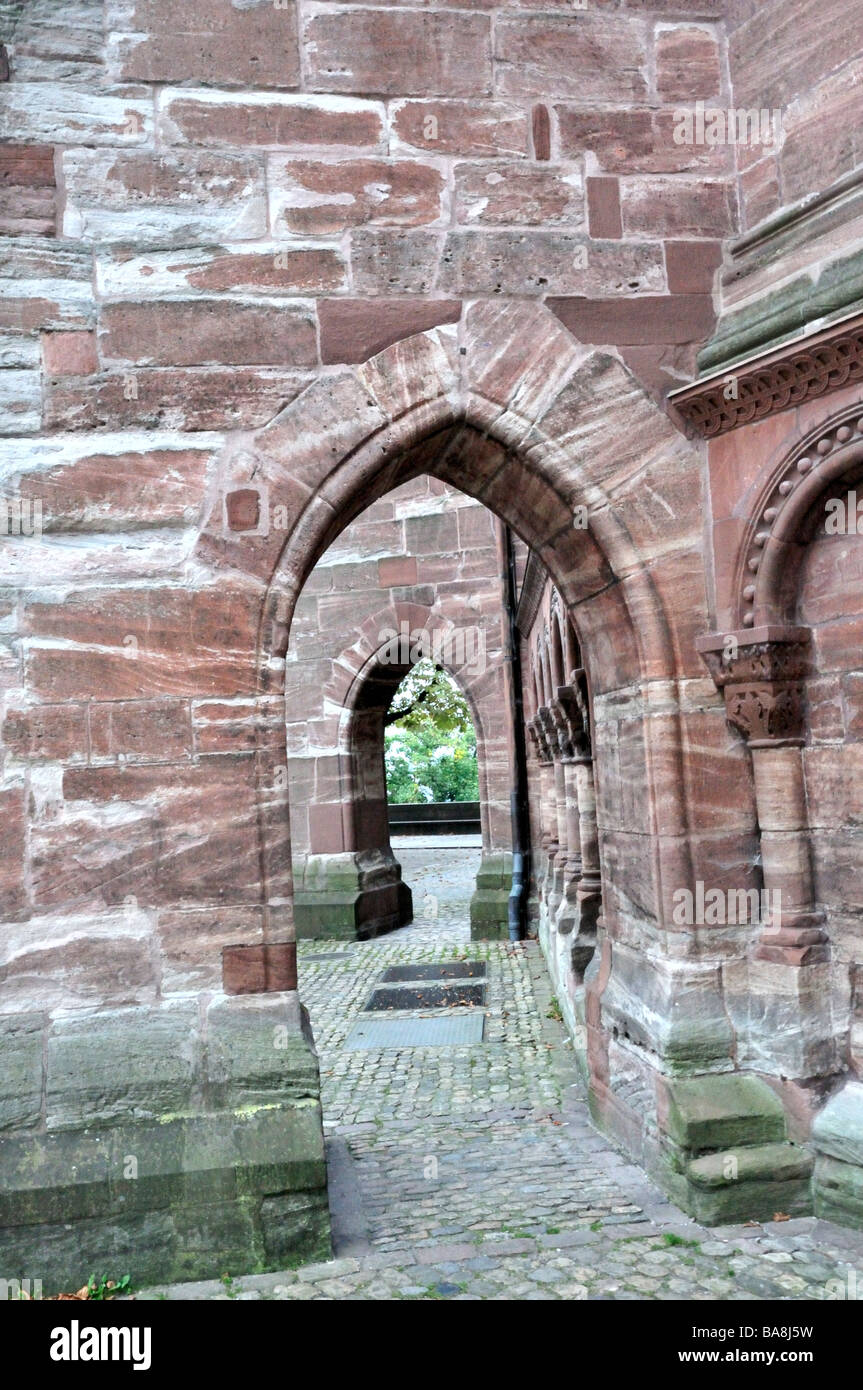 Archways at the Basel cathedral Stock Photo