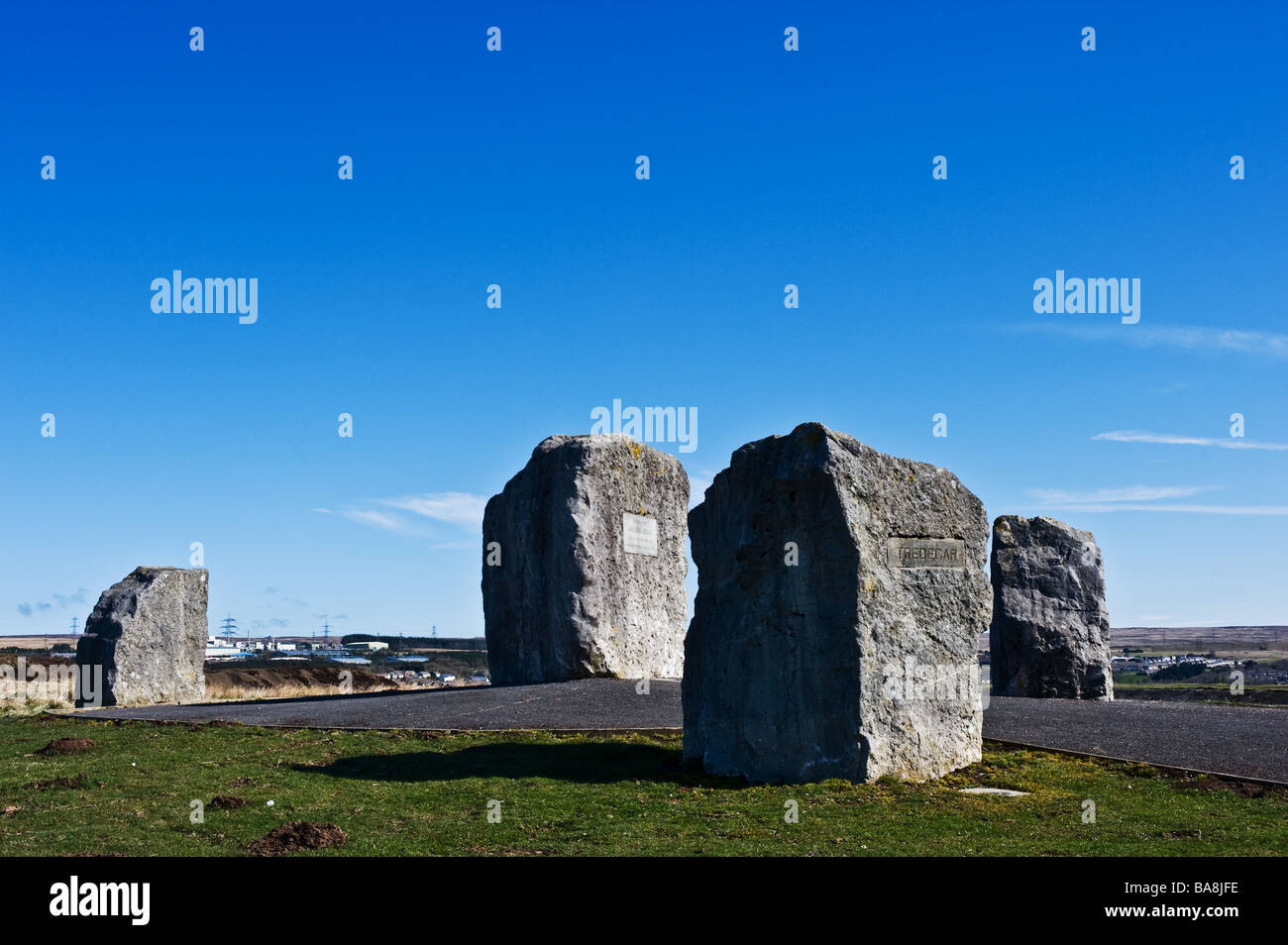 The Aneurin Bevan Stones near Tredegar in Wales.  Photo by Gordon Scammell Stock Photo