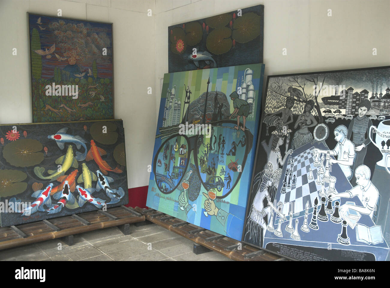 Artists Studio, Pasar Seni Art Market, Ancol Dreamland Amusement Park, Jakarta, Indonesia. Stock Photo