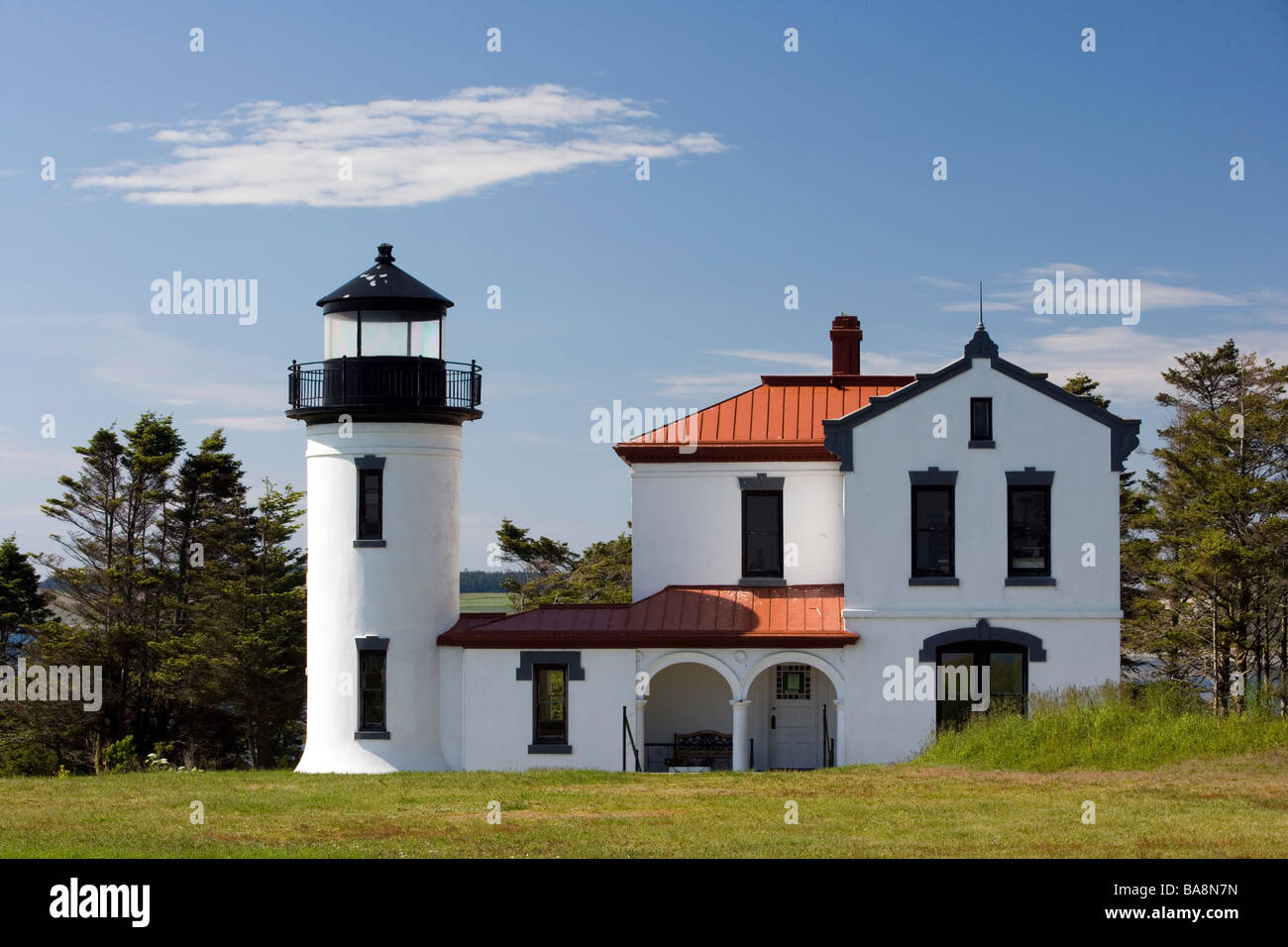 Admiralty Head Lighthouse - Fort Casey State Park - Whidbey Island, Washington Stock Photo