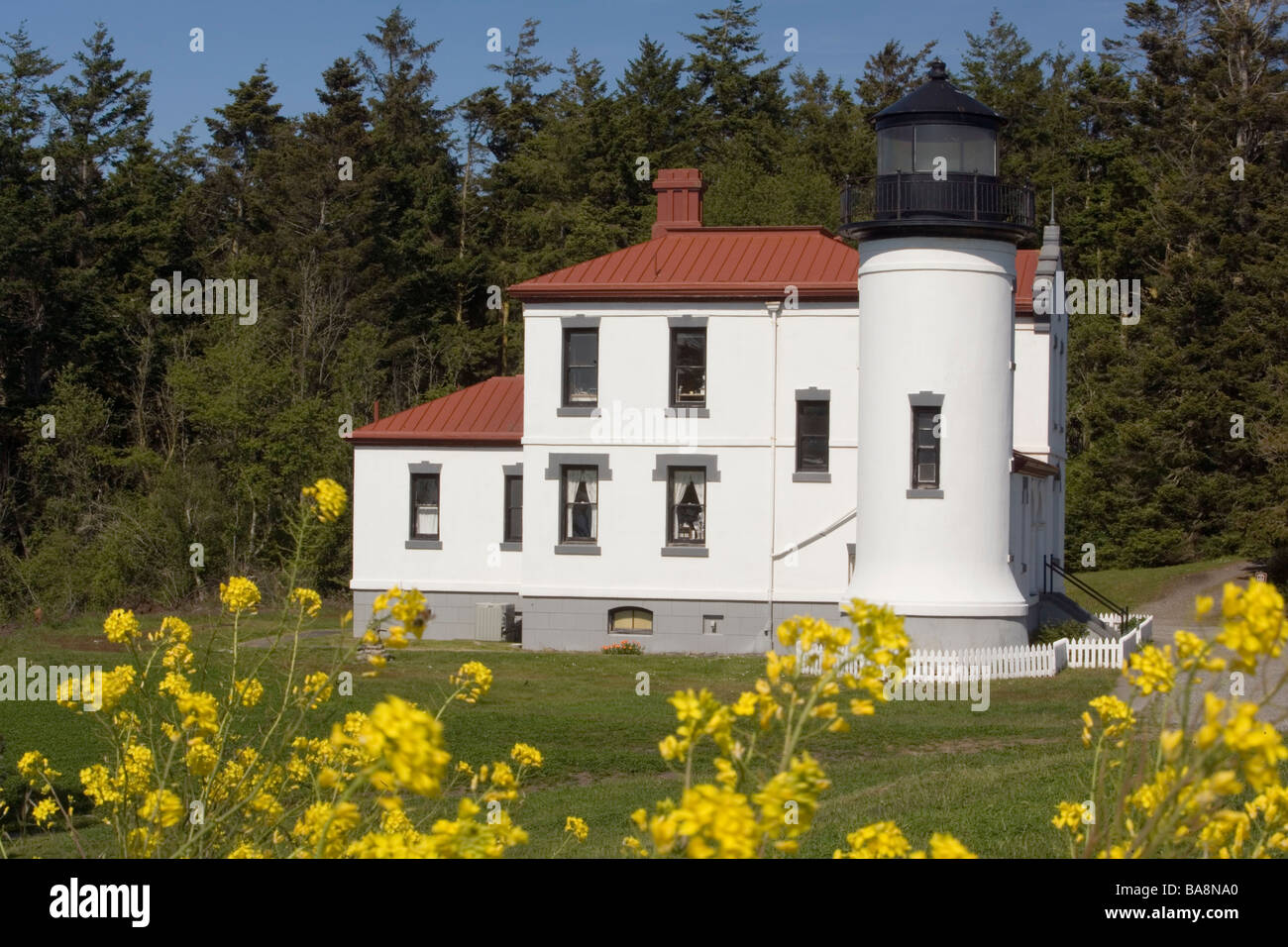 Admiralty Head Lighthouse - Fort Casey State Park - Whidbey Island, Washington Stock Photo