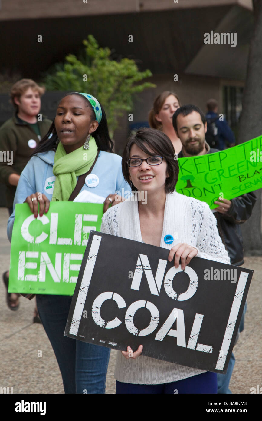 Environmentalists Protest Plans for Coal-Burning Power Plant Stock Photo