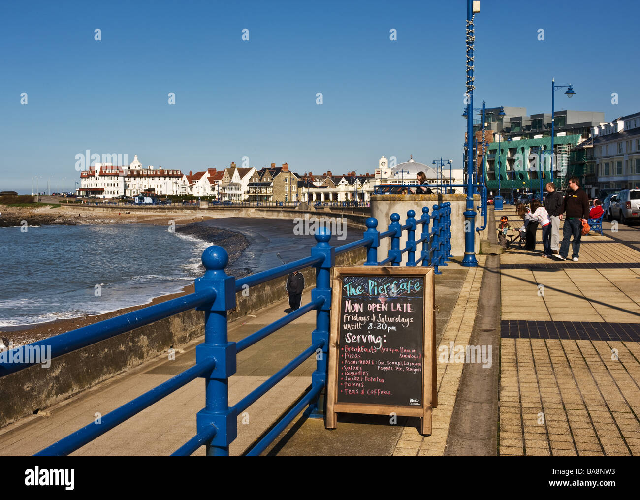 The promenade at Porthcawl in Wales. Stock Photo