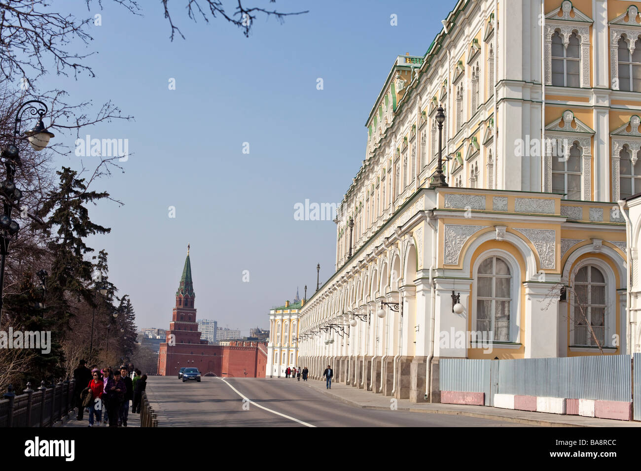 The Great Kremlin Palace, and Kremlin tower, Moscow, Russia Stock Photo