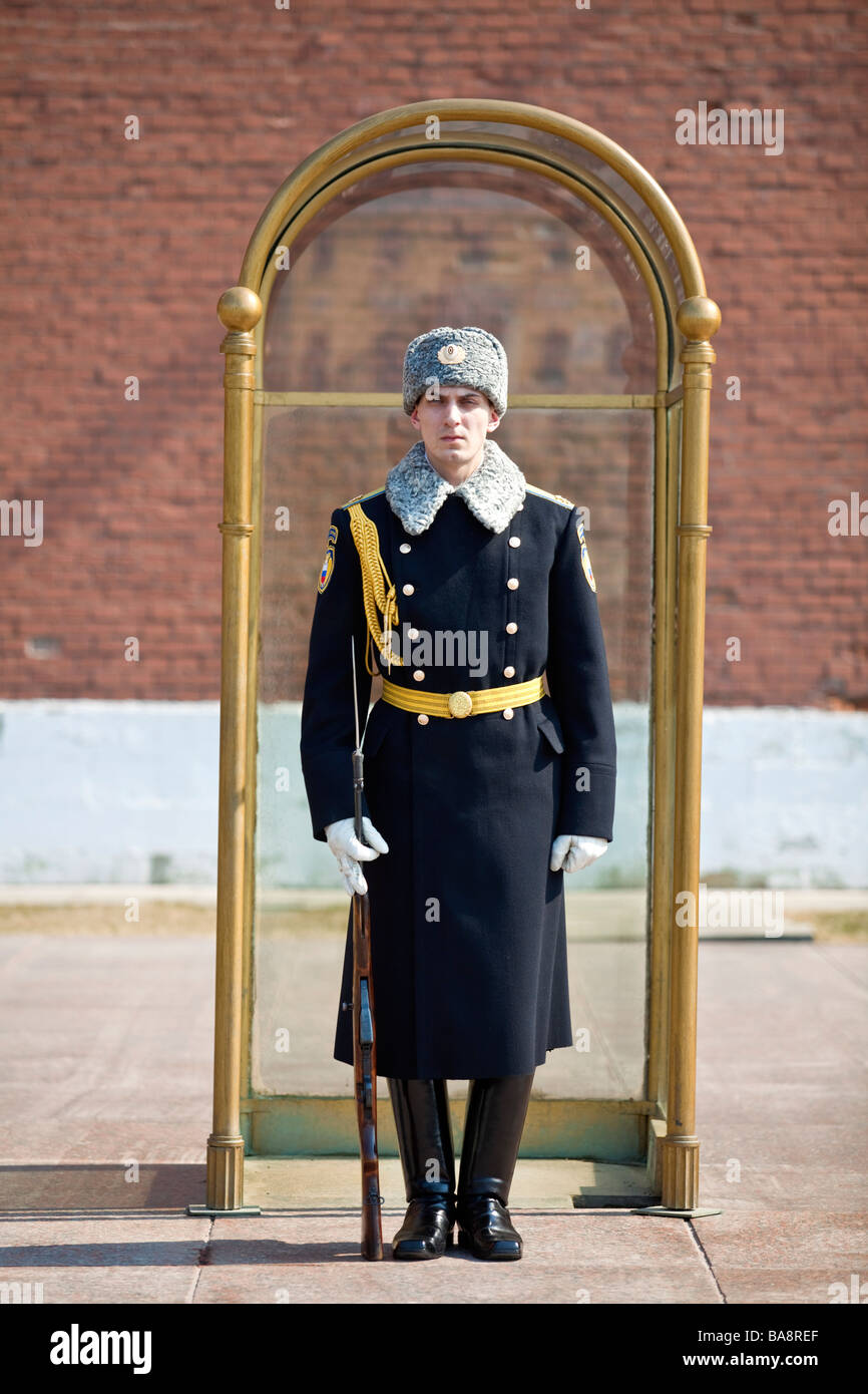 A guard in front of Kremlin, Moscow, Russia. Stock Photo