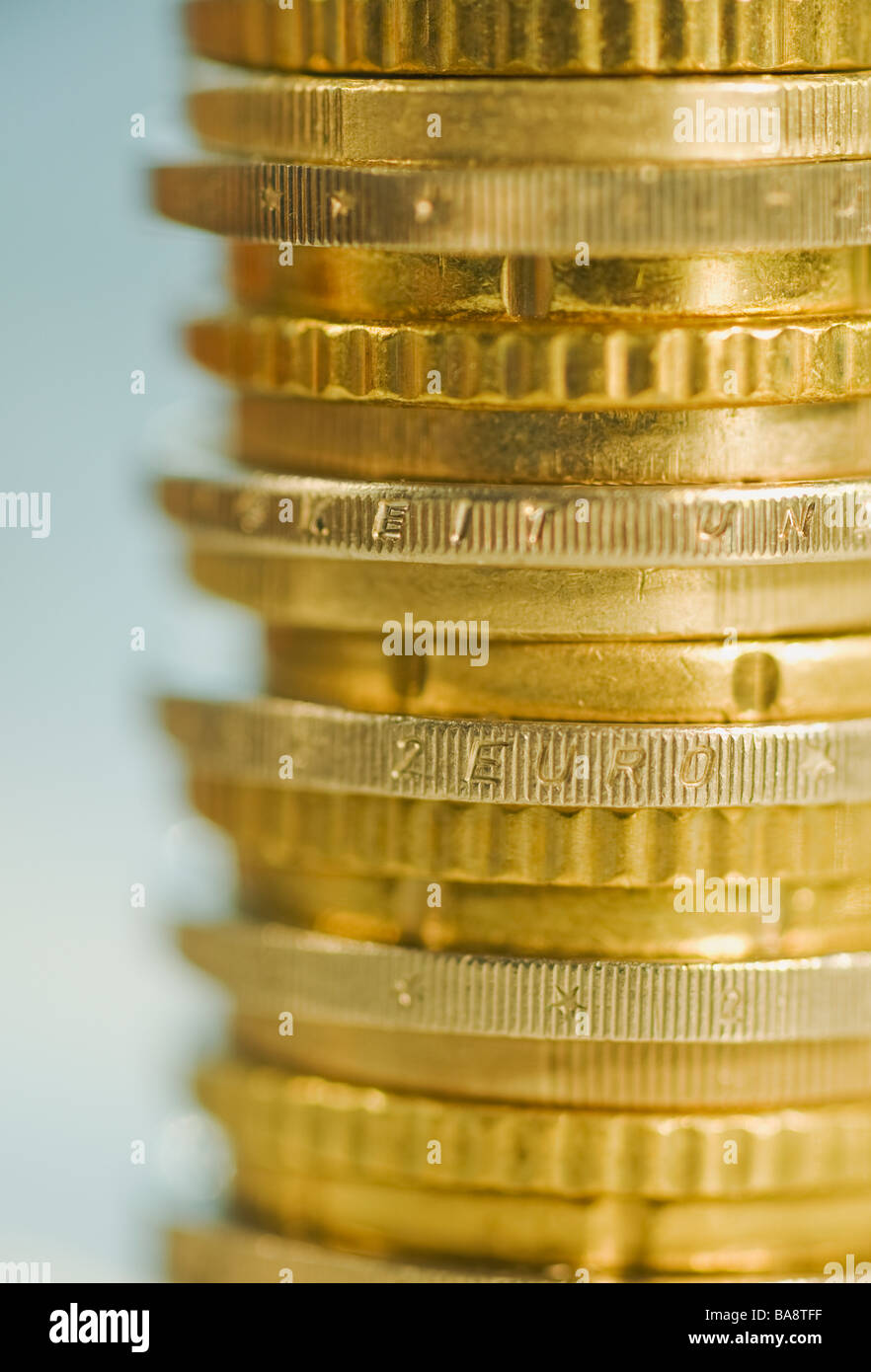 Stack of euro coins Stock Photo - Alamy