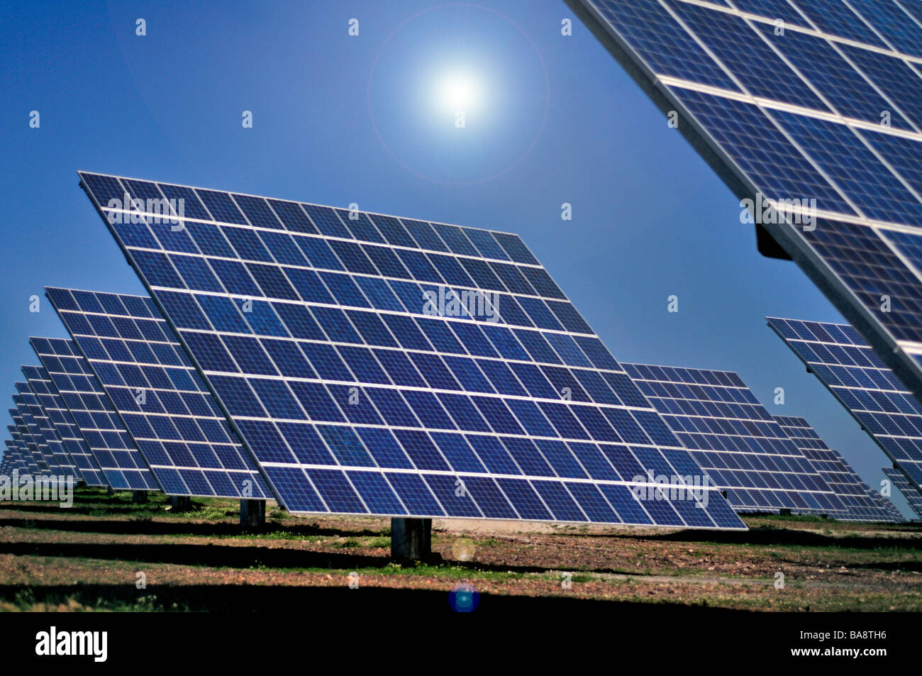 Portugal: Panels of the world´s biggest Solar Park  in Amareleja Stock Photo