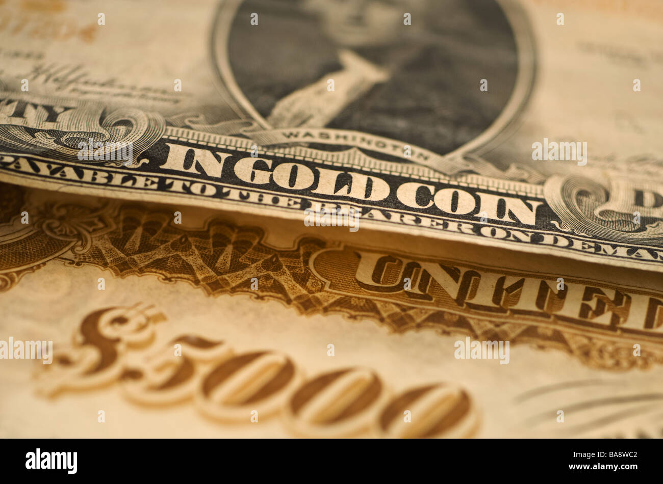 Antique dollar bill Stock Photo Alamy