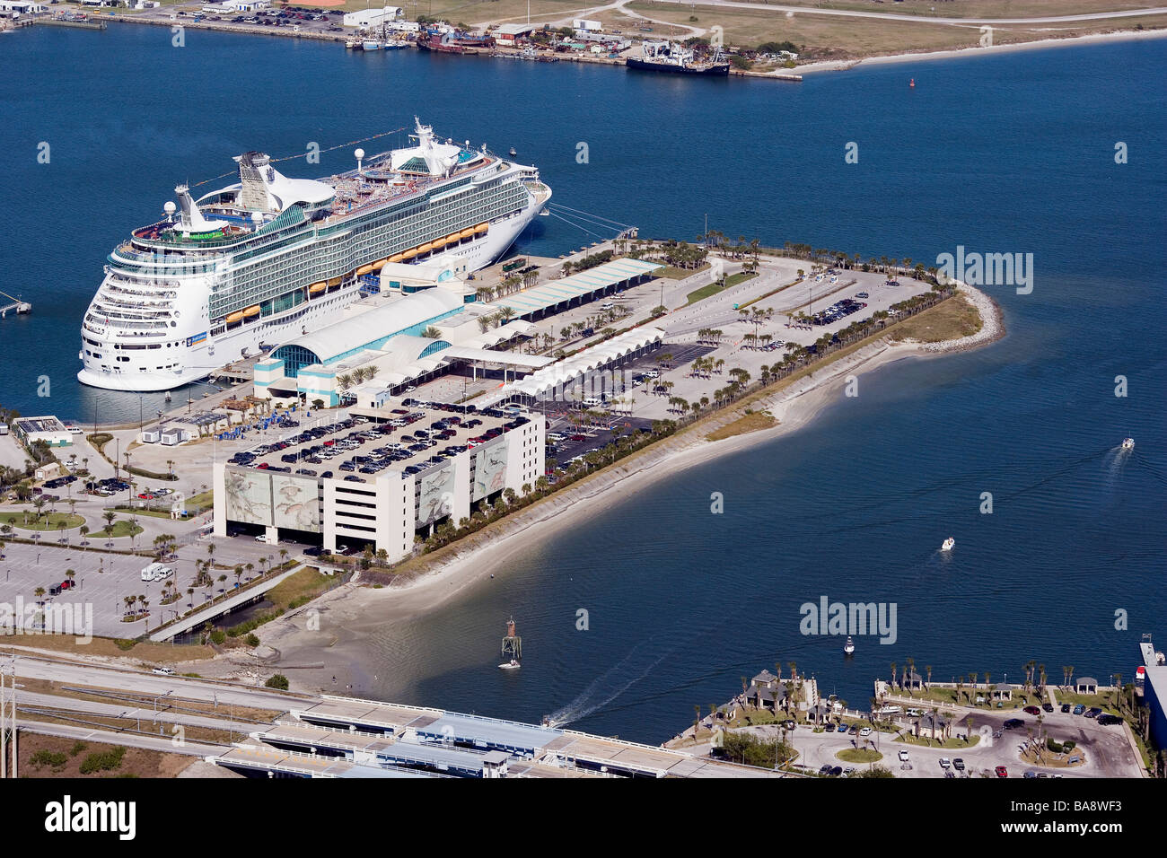Cruise ships in harbor at Port Canaveral, Cocoa Beach, Florida Stock