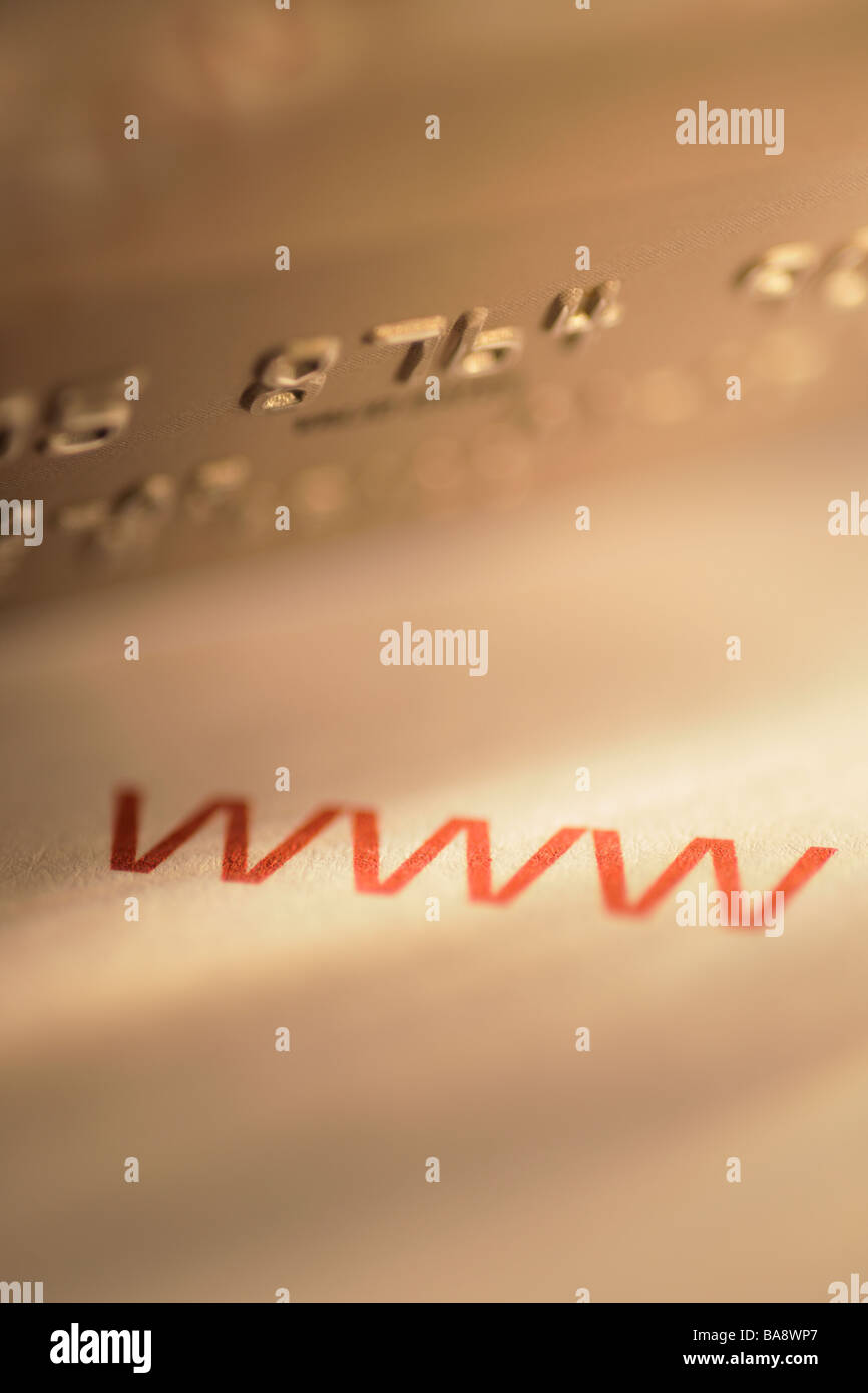 Credit card and world wide web acronym Stock Photo