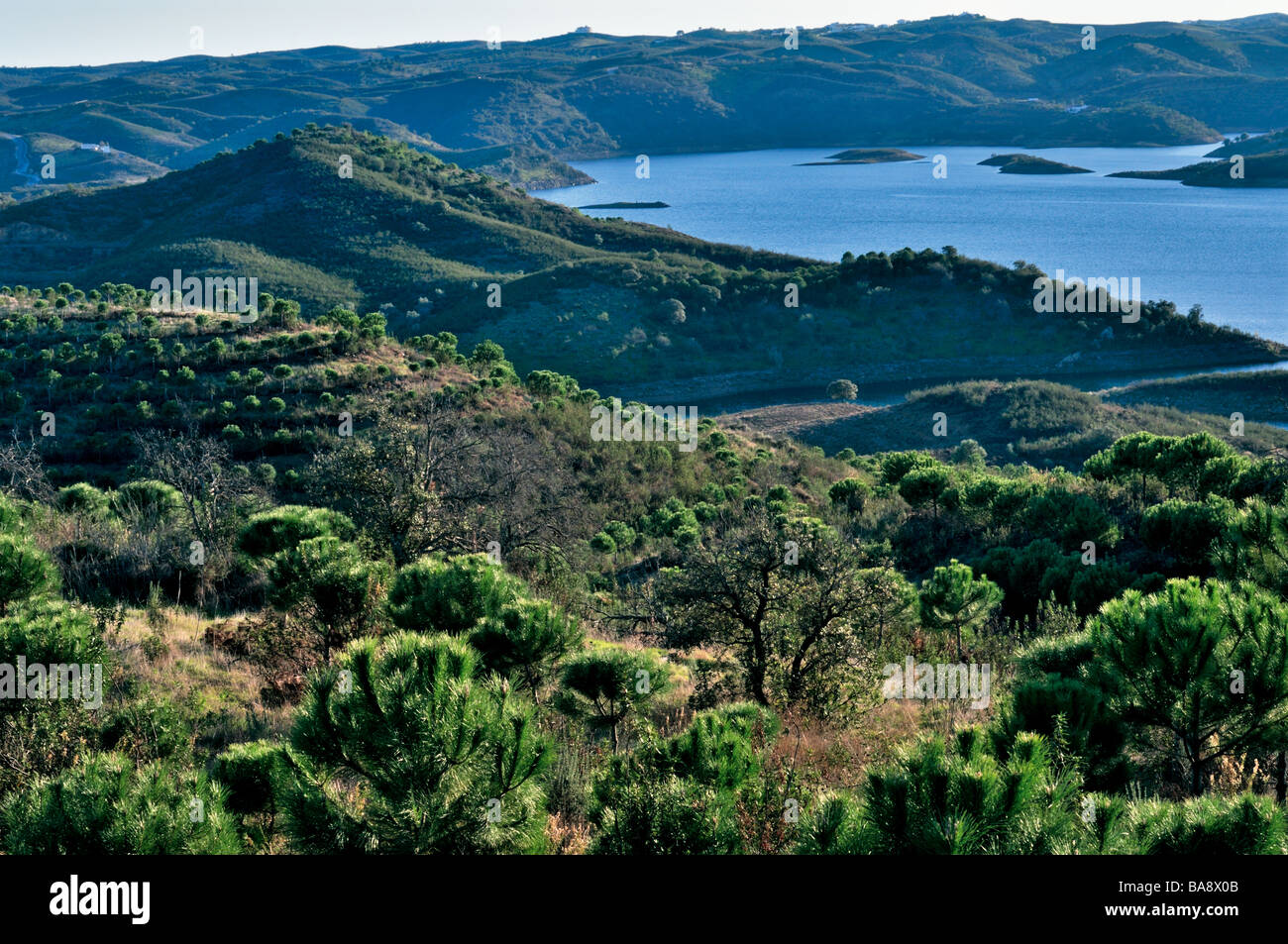 Portugal, Algarve View to barrage Barragem de Beliche in Castro Marim