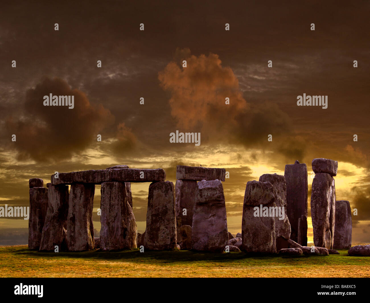 Stonehenge on Salisbury Plain in Wiltshire in the South West of England. Stock Photo