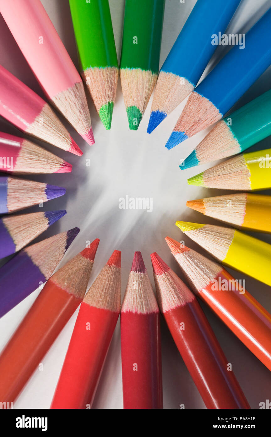 Close up colorful pencils hi-res stock photography and images - Alamy