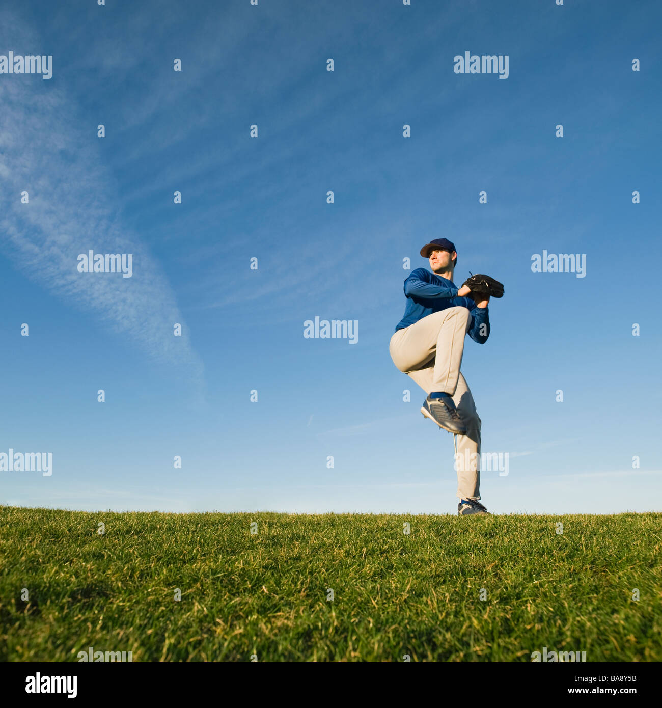 Baseball player throwing ball Stock Photo, Royalty Free Image: 23553863