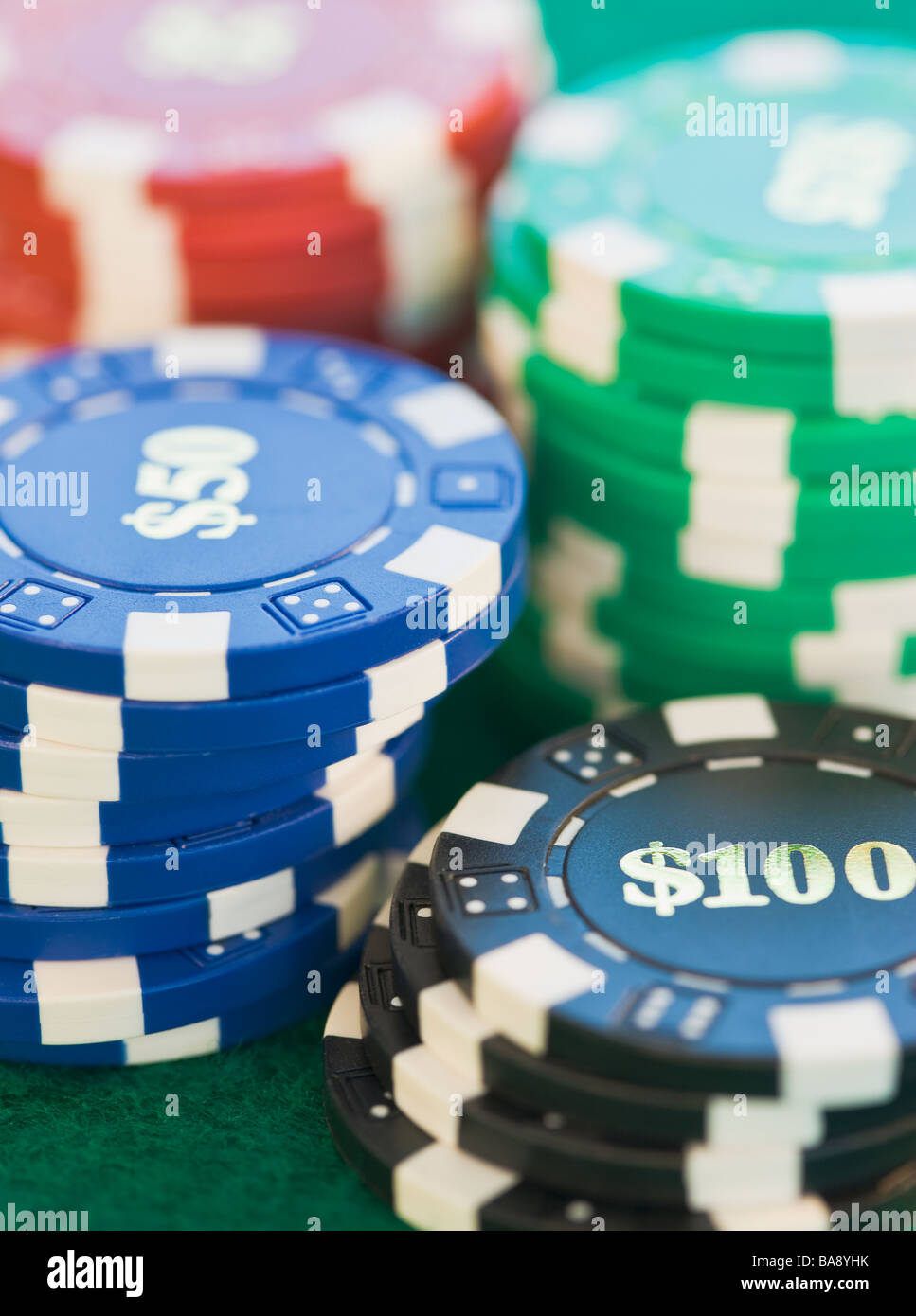 Stack of poker chips Stock Photo Alamy