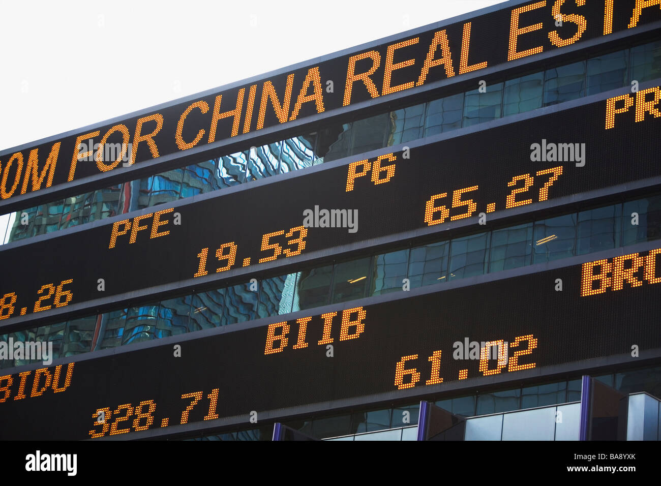 Stock ticker board Stock Photo Alamy