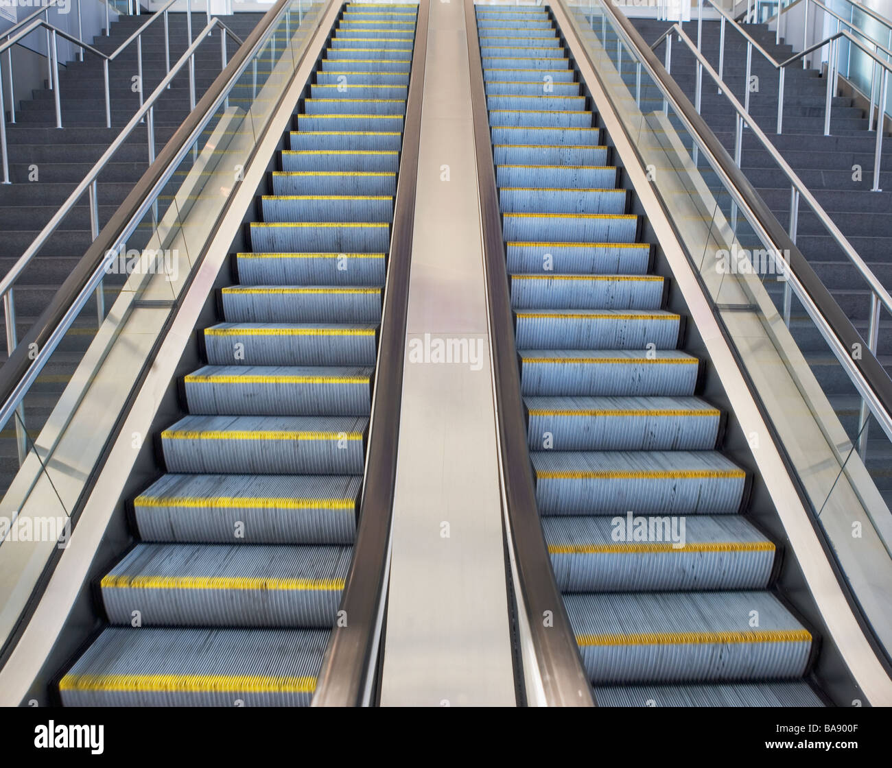 Low angle view of escalator Stock Photo