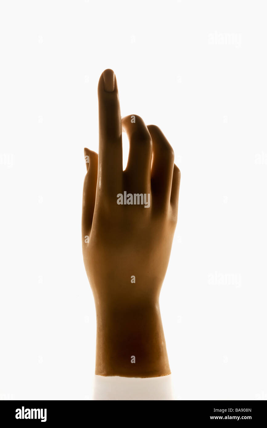 Mannequin hand pointing up Stock Photo