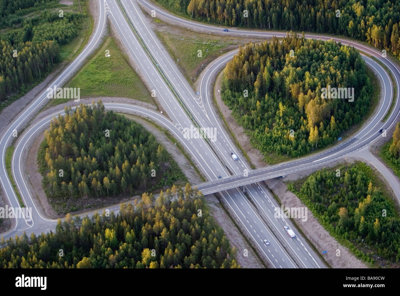 A road Gastrikland Sweden Stock Photo
