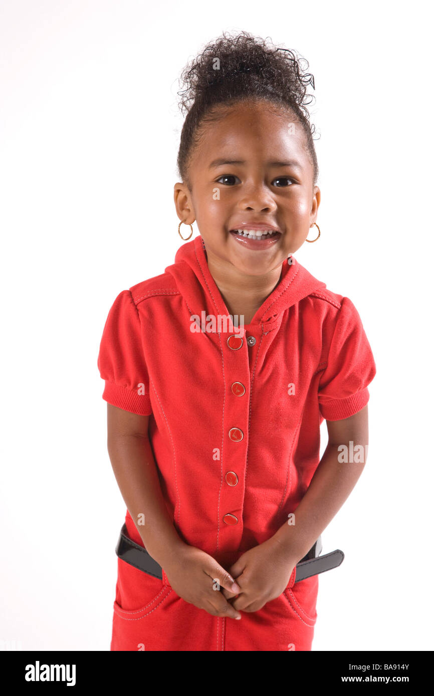 Portrait of cute African American girl, studio shot Stock Photo - Alamy