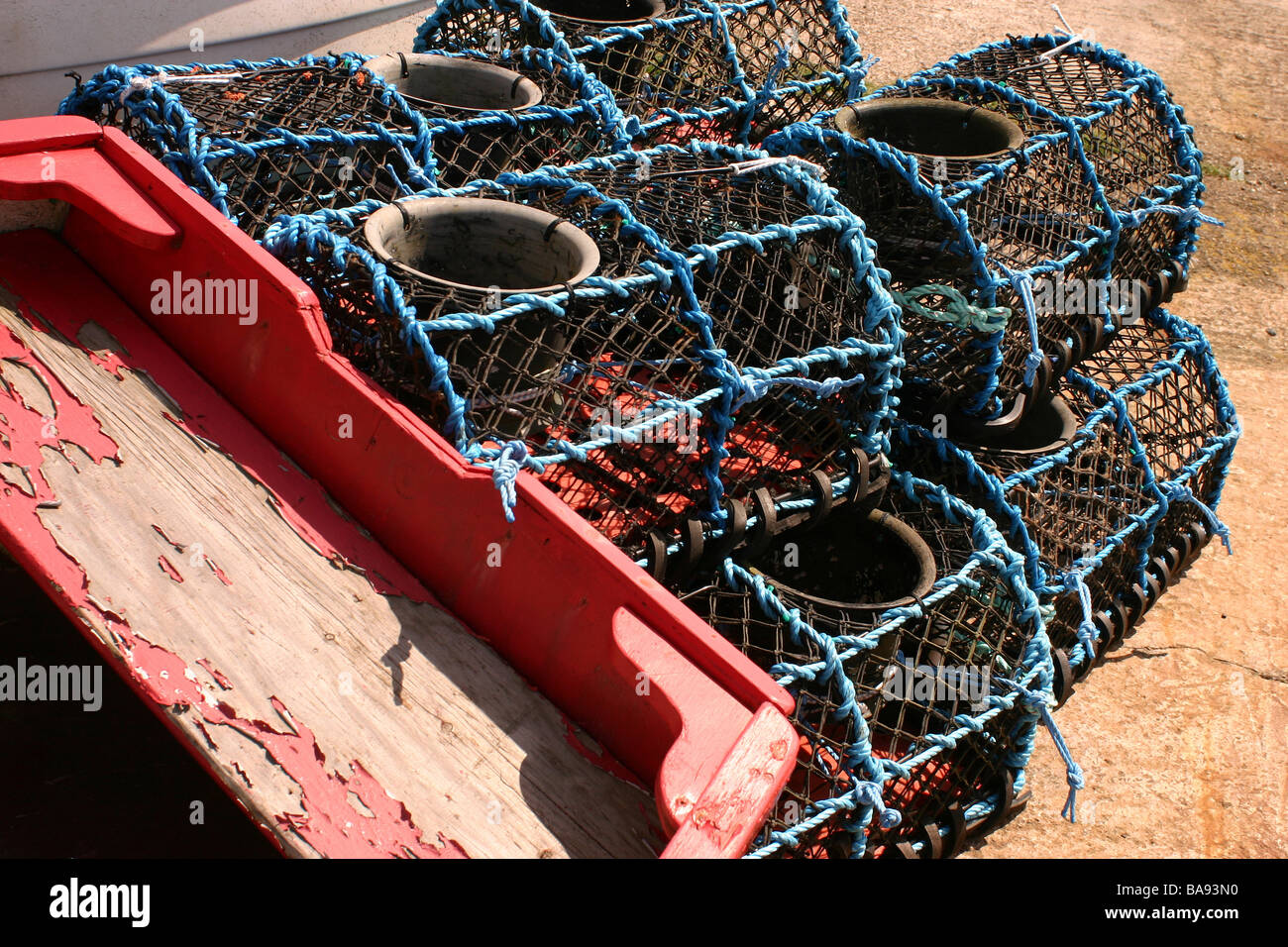lobster pots Cornwall UK Stock Photo Alamy