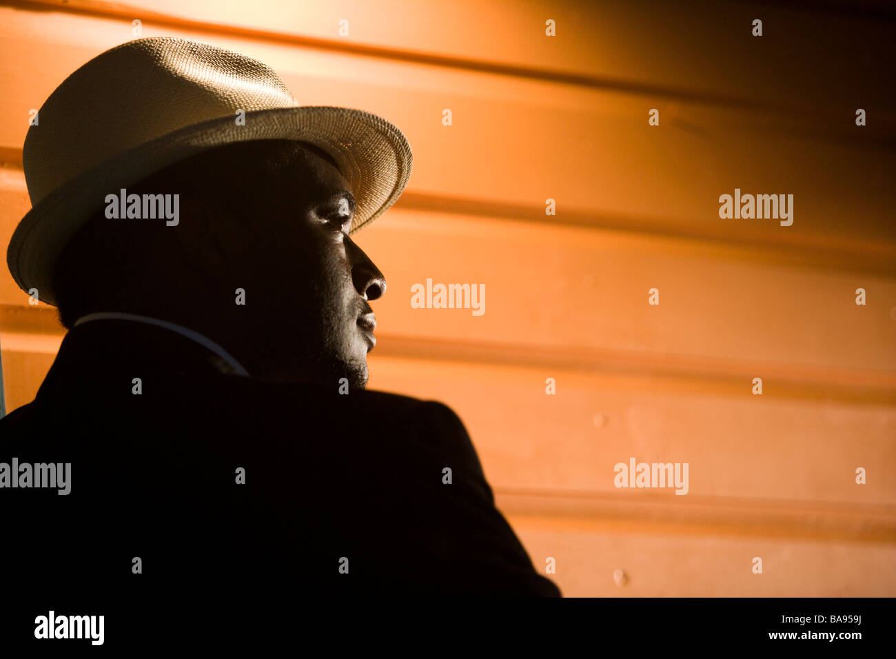 Man wearing fedora african american hires stock photography and images
