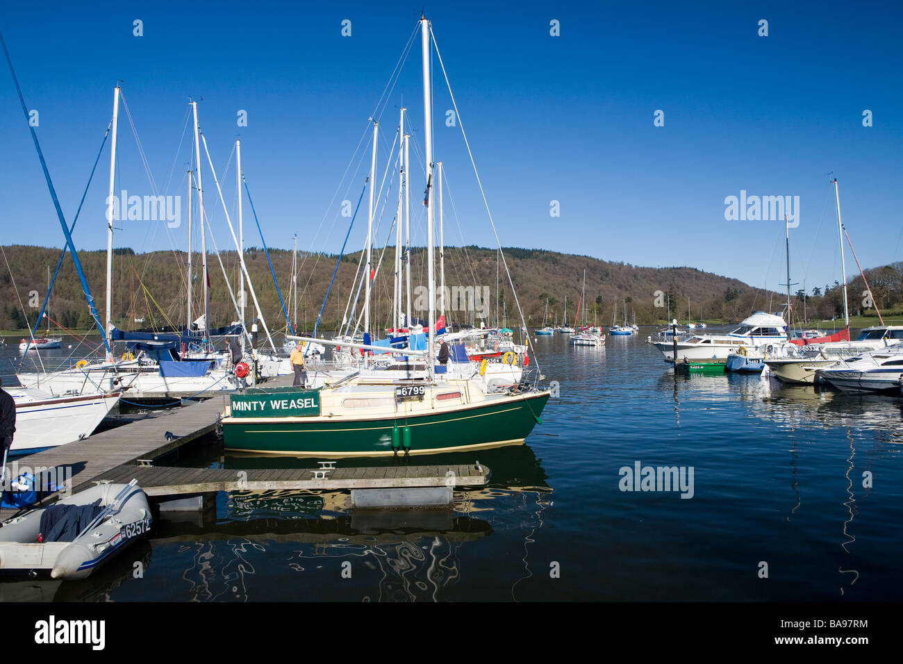 Boating Marina on Lake Windermere Stock Photo Alamy