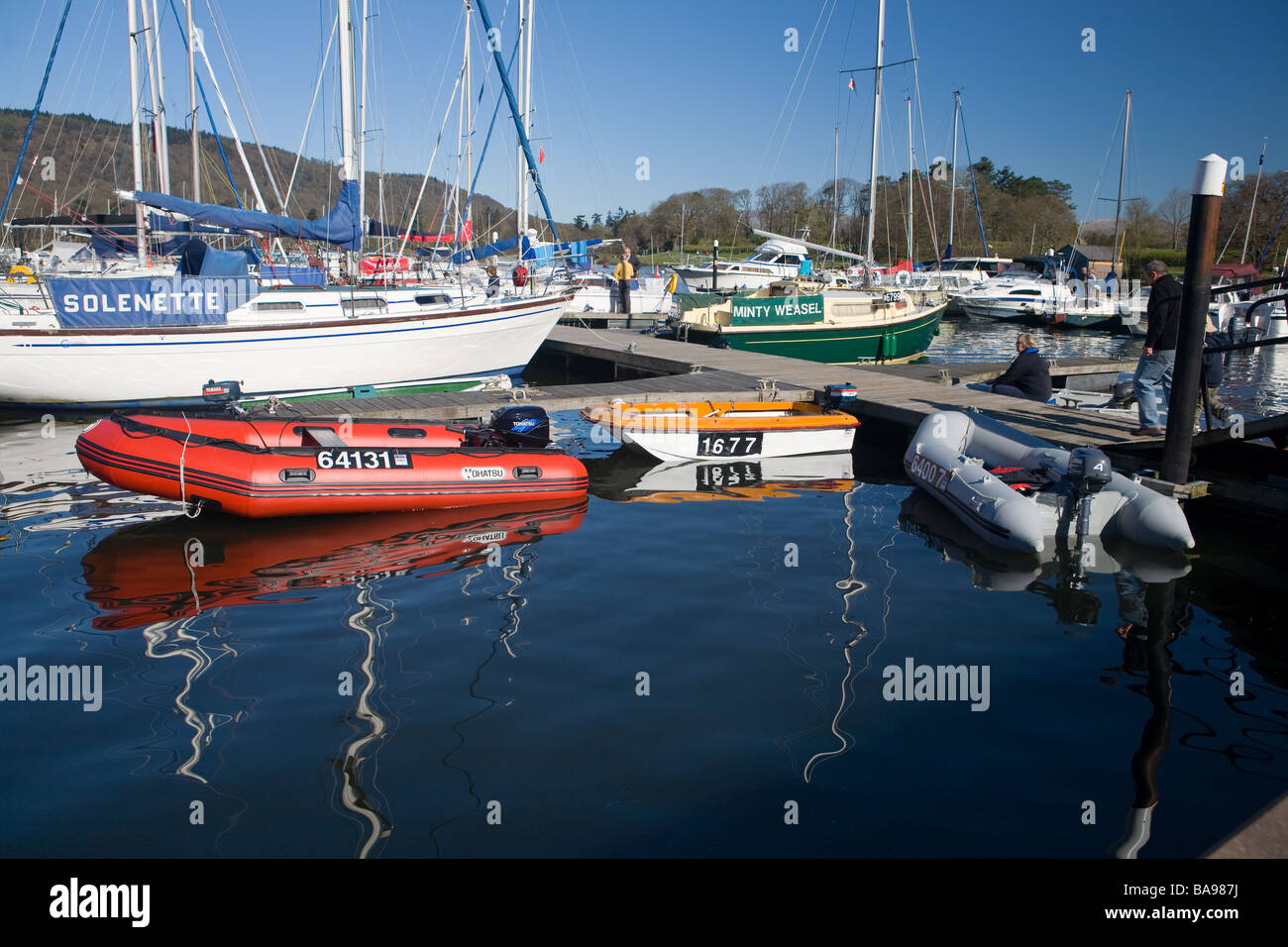 Boating Marina on Lake Windermere Stock Photo Alamy